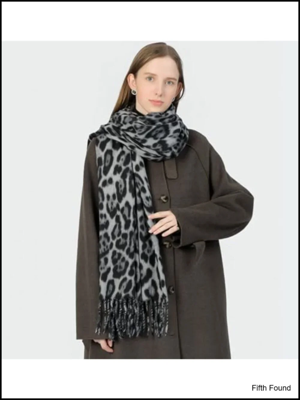 Oversized Leopard Print Blanket Scarf Cashmere-Like Acrylic Wrap Shawl